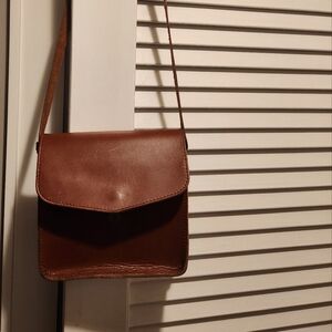 Portland Leather Tan Crossbody Bag with Suede Texture